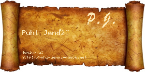 Puhl Jenő névjegykártya